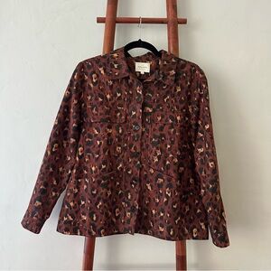 Sézane Willa Jacket - Brown Leopard (EUC, Size S)